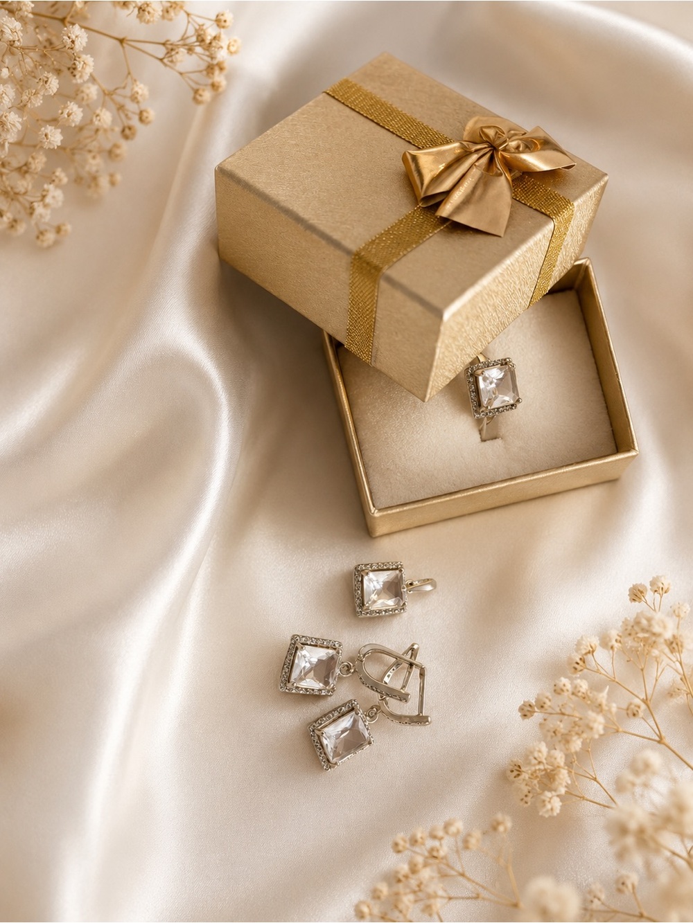 925 Sterling Silver Crystal Jewelry Set